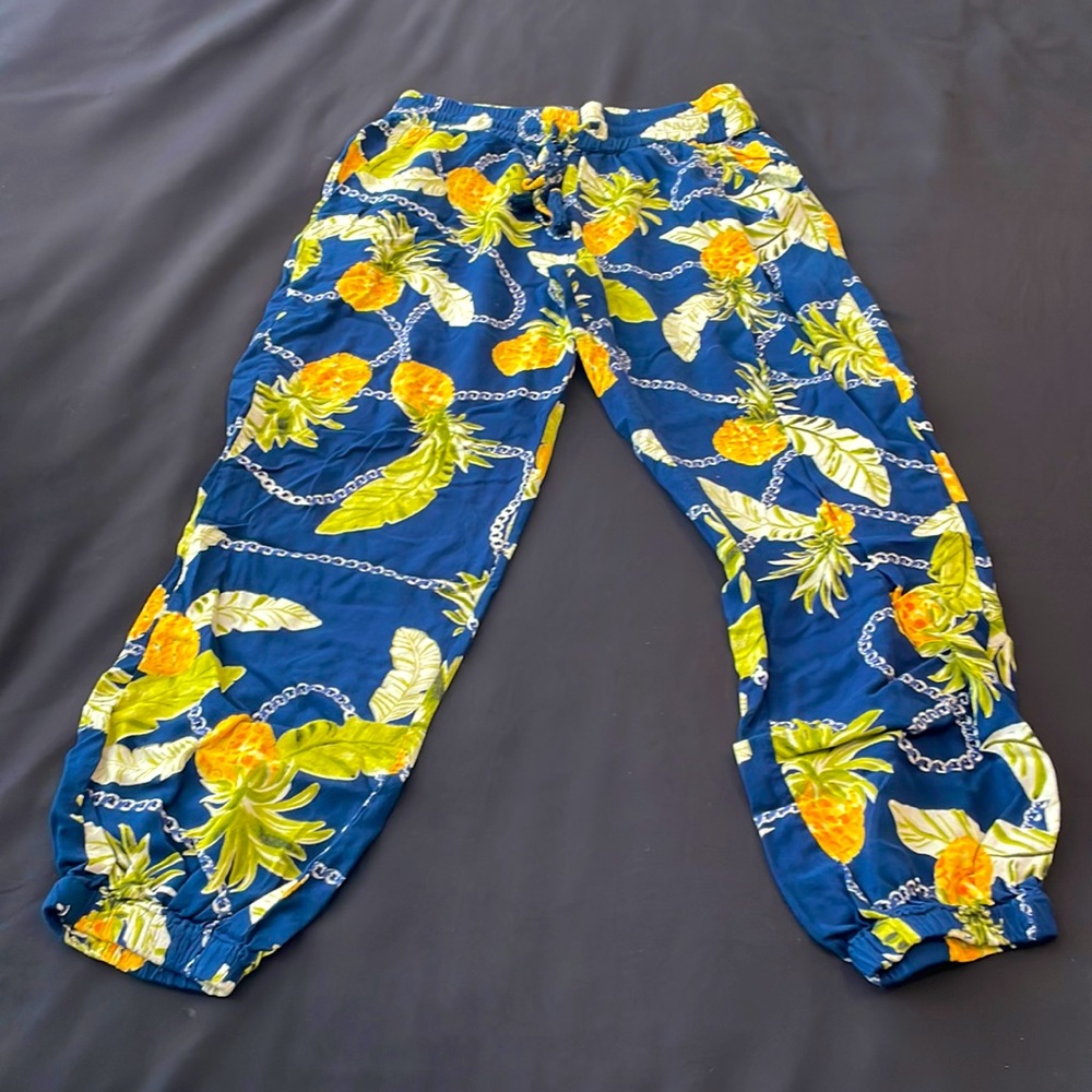 XS tropical lightweight lounge pants | blue island